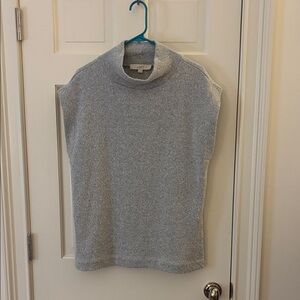 LOFT Light Gray High-Neck Sleeveless vest